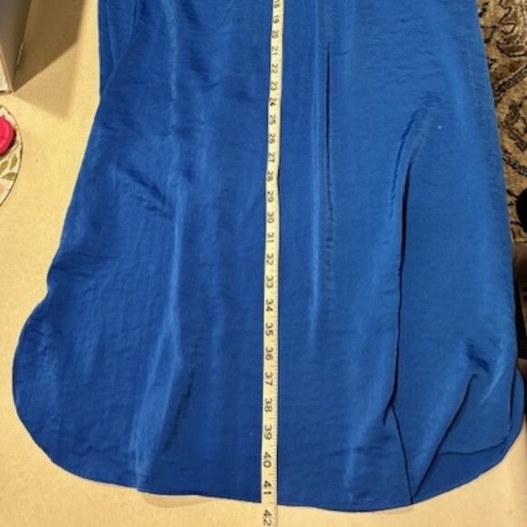 Vera Wang Simply Vera Women's Blue Short Sleeve Button Front Shirt Dress Sz L - Picture 9 of 10